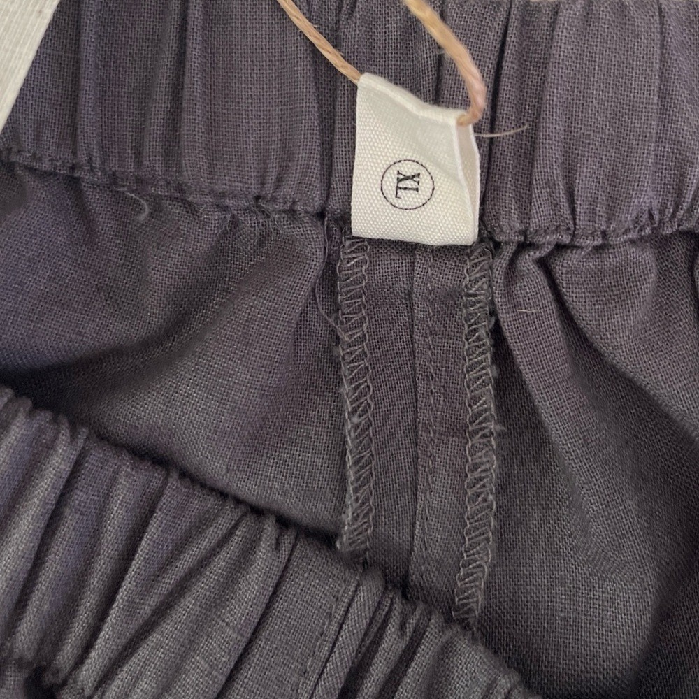 NWT Grae Cove Olina Linen Wide Leg Crop Pants w/ Pockets in Grey Sz XL - Picture 7 of 8
